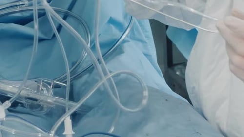 Surgical Instruments Prepared on Operating Room Table