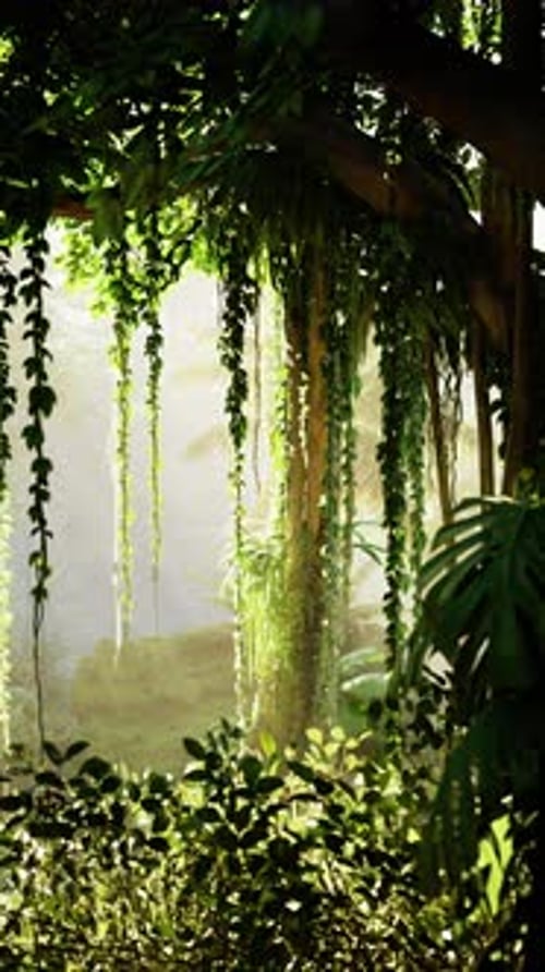 Dense Green Forest Teeming With Trees