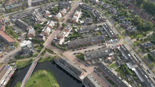 Aerial of a modern suburban neighborhood