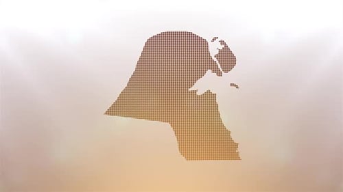 Modern Kuwait Map Grid Reveal Animation