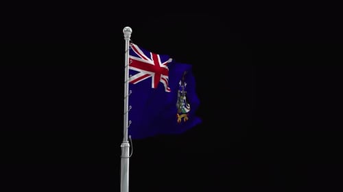 Falkland Islands National Flag Realistic Waving Animation