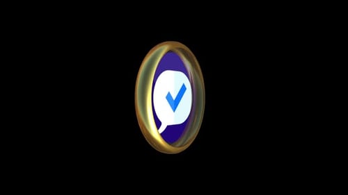 Animated 3D Golden Message Icon with Checkmark