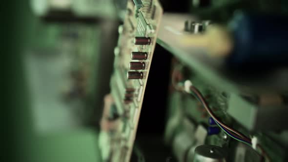Vertical of Old Computers From the 80s in an Abandoned Computing Center ...