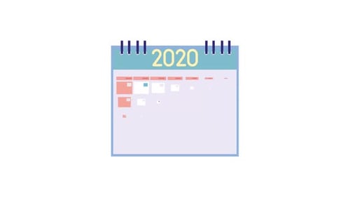 Flat Design Animated Calendar with Event Markers