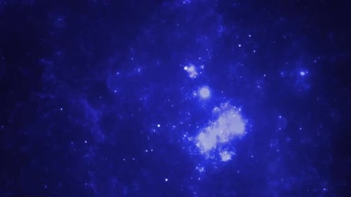 Flying Through Deep Blue Nebula Starfield Background