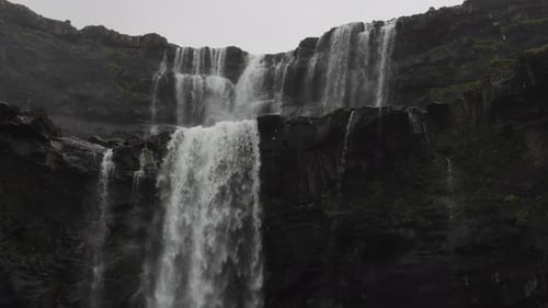 Fantastic Waterfall in nature in slow motion.