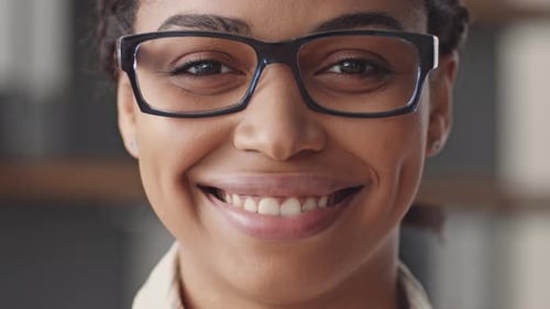 Smiling Young Adult Woman Close Up