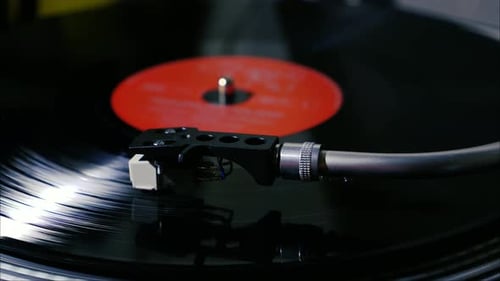 Spinning Vinyl Record on a Turntable