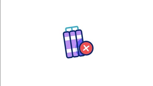 Animated Flat Design Dynamite Icon with Prohibition Sign