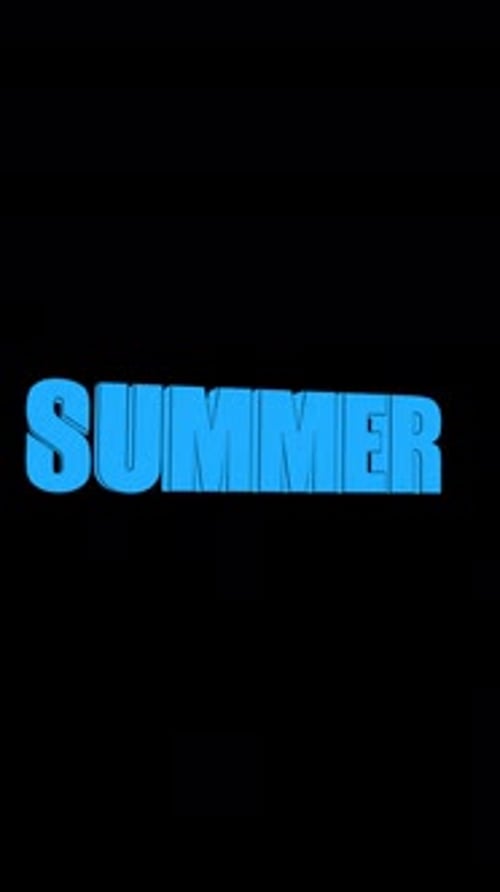 Summer 3D Text Rotating Animation Vertical On Alpha Channel