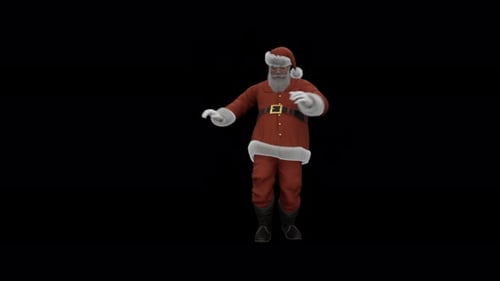 Santa Claus Dancing With Festive Christmas Party Groove Funny Long Loop with Alpha Channel 1