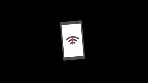 Flat Design Smartphone No Wi-Fi Signal Animation