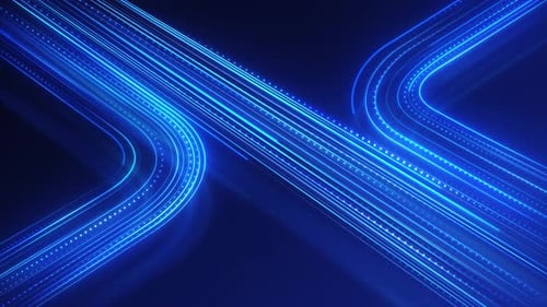 Seamless Loop of Blue Neon Lines Abstract Tech Background