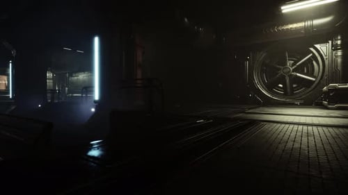 Empty Corridor with Reflective Wall