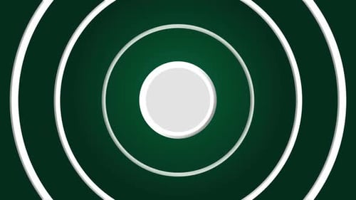 Círculos verdes concêntricos fluindo, equalizador ondulado, forma de pontos, forma de onda