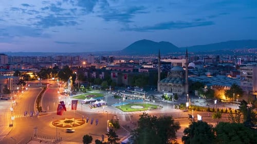 City Square at Dusk in Turkey