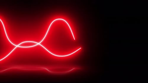 Abstract background with glowing neon waves, ultraviolet light, laser show, Virtual reality 4K