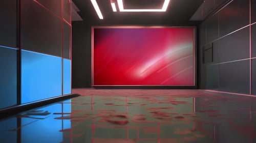 3D Virtual TV Studio News with TV on Wall: Realistic and Engaging Backdrop for Your Videos