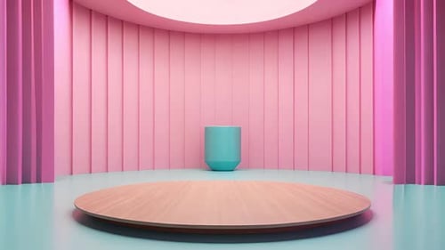 Podium Futuristische Vitrine mit Plattform für Produktausstellungen. Leeres modernes Bühnendisplay