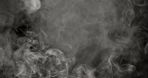 Abstract White Smoke Swirling on Dark Background