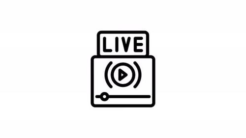 animación de iconos de línea de vídeo