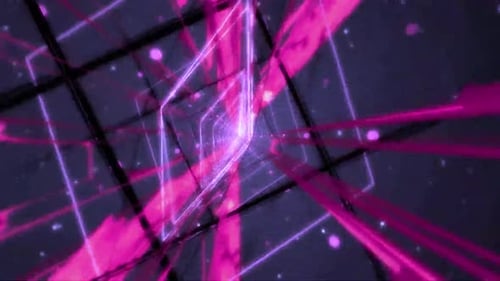 Colorful Glowing Lights Lines Tunnel Animation