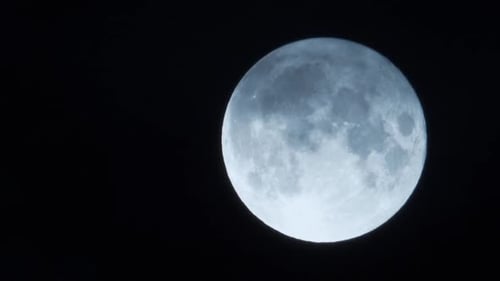 Detailed Moon Close Up in Night Sky