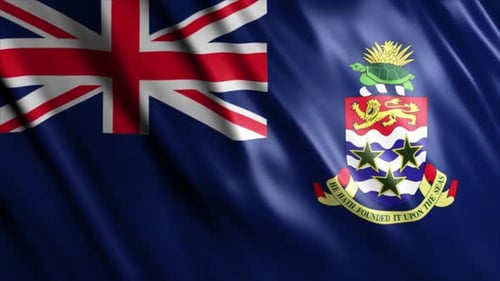 Waving Cayman Islands Flag Seamless Loop Background