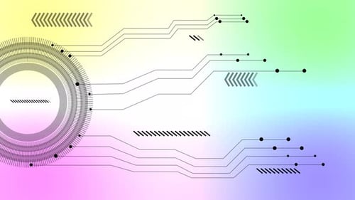 Glowing Circle Video With Intricate Technology Inspired , Circuit Lines,