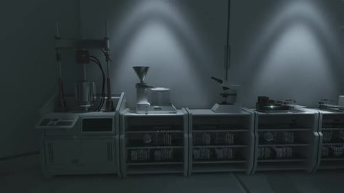 Futuristic Science Lab Equipment Reveal Animation