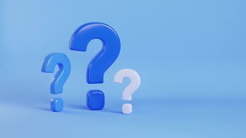 animation of question marks. 3d render, realistic style. look for answer, find a solution concept