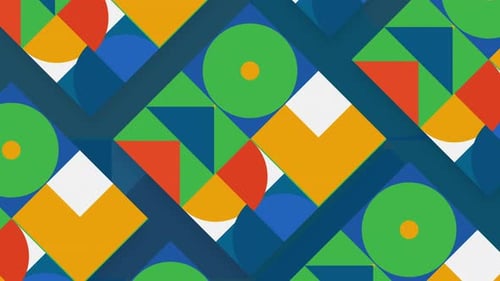 Colorful Retro Ornament with Geometric Shapes