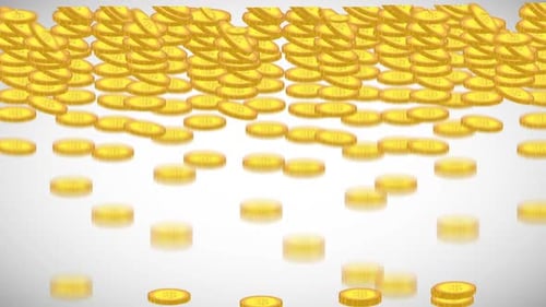 Animated Golden Coins Stacking Up
