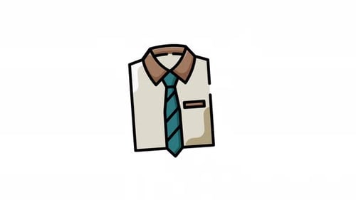 Shirt and tie icon for clean formal clothing animation