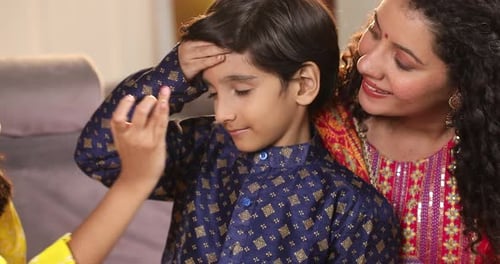 Family Celebration with Children Indoors