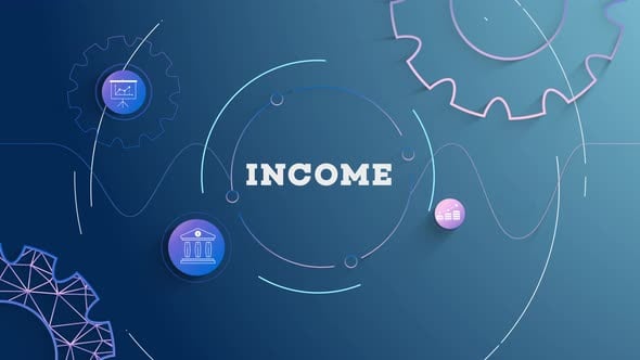 Infographic Income Management Blue Background Looped, Backgrounds ...