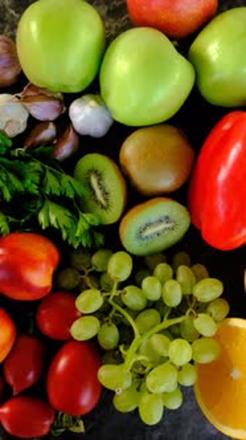 Fresh Fruit and Vegetables Zoom In: Healthy Eating