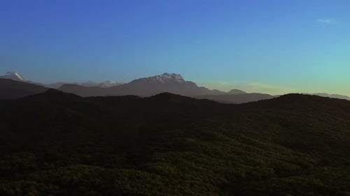 Mountain Peaks Cliffs Landscape Green Grass Blue Sky Uncultivated Nature Drone Video