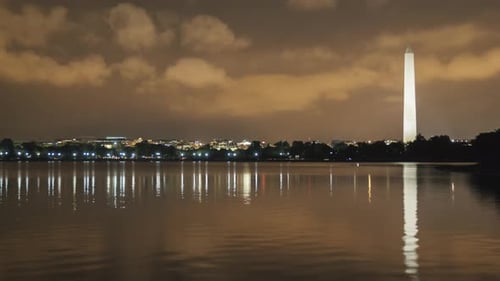 Hyperlapse Video Washington Monument in the US Capital Columbia District