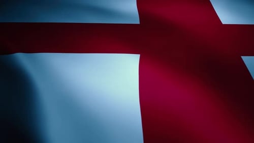 Waving England Flag Loop with St. George's Cross