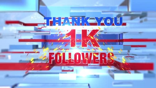 Thank You 1K Followers Futuristic Animated Message