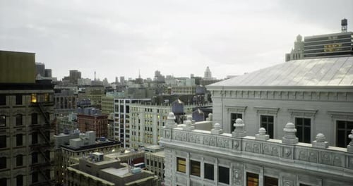 City Skyline View Showcasing Architecture at Twilight in an Urban Setting