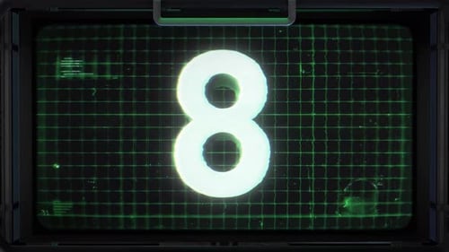 Écran de compte à rebours numérique 3D Sci Fi numéro 8