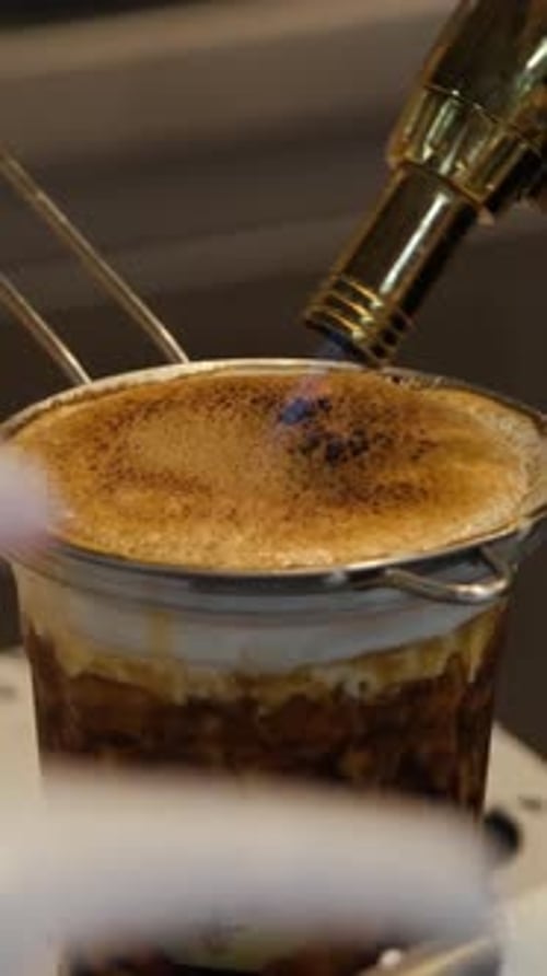 Melt Grated Chocolate on Tasty Cocktail