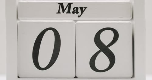 May Calendar Page Flip Close Up