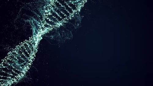 Dynamic glowing particles swirl in dark space animation video