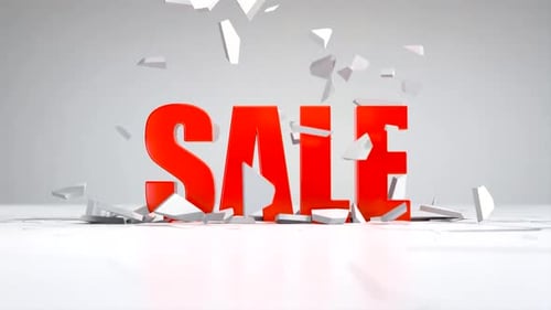 3D Text Shatter Reveal for Sale Promotions