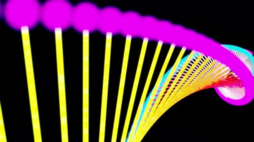 Abstract Neon DNA Helix Rotating Loop Animation