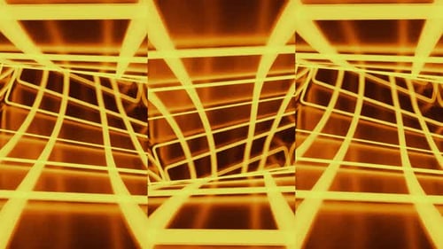 Looping Glowing Futuristic Grid Tunnel Background