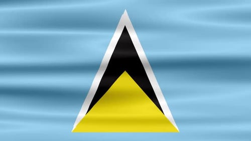 Waving Flag of Saint Lucia Seamless Loop Animation